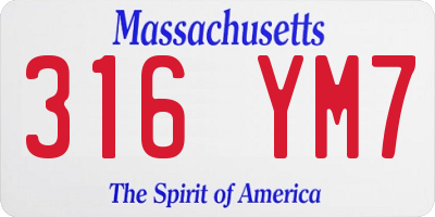 MA license plate 316YM7