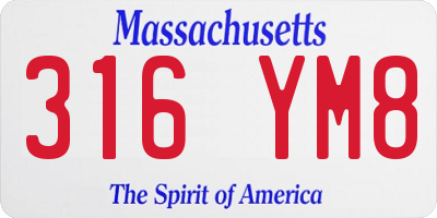 MA license plate 316YM8