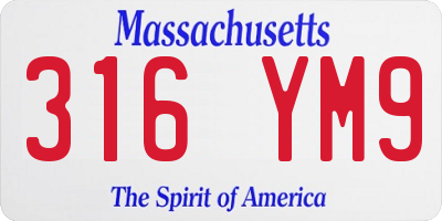 MA license plate 316YM9