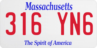 MA license plate 316YN6