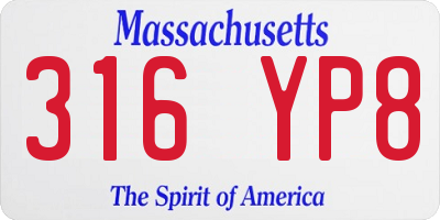 MA license plate 316YP8