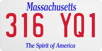 MA license plate 316YQ1