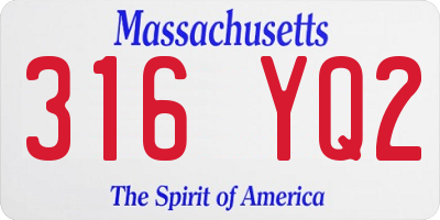 MA license plate 316YQ2