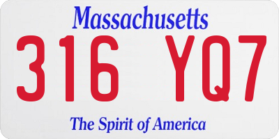 MA license plate 316YQ7