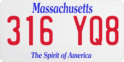 MA license plate 316YQ8