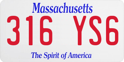 MA license plate 316YS6