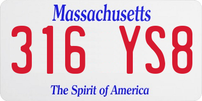 MA license plate 316YS8