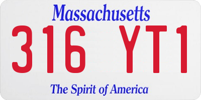 MA license plate 316YT1