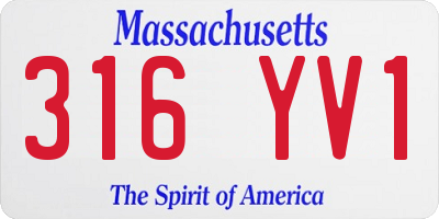 MA license plate 316YV1