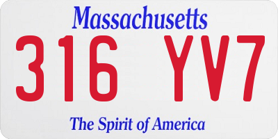 MA license plate 316YV7