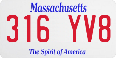 MA license plate 316YV8