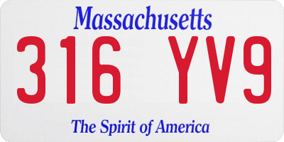MA license plate 316YV9