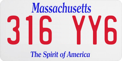 MA license plate 316YY6