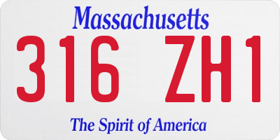 MA license plate 316ZH1