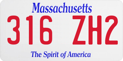 MA license plate 316ZH2