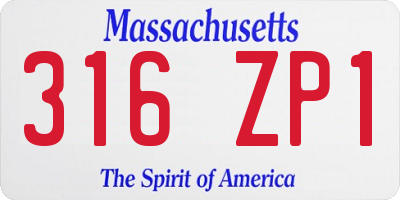 MA license plate 316ZP1