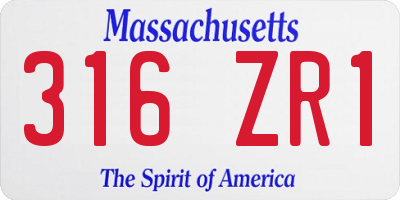 MA license plate 316ZR1