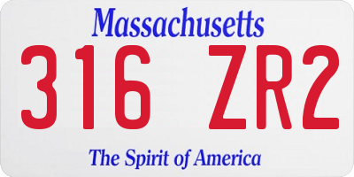 MA license plate 316ZR2
