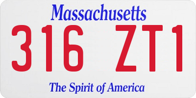 MA license plate 316ZT1