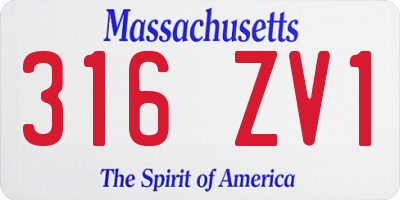 MA license plate 316ZV1