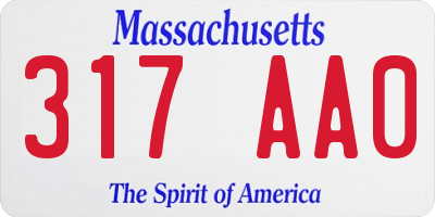 MA license plate 317AA0