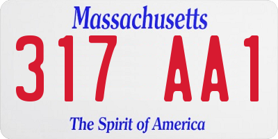 MA license plate 317AA1