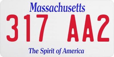 MA license plate 317AA2