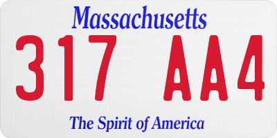 MA license plate 317AA4