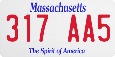MA license plate 317AA5