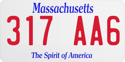 MA license plate 317AA6