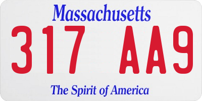 MA license plate 317AA9