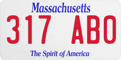 MA license plate 317AB0
