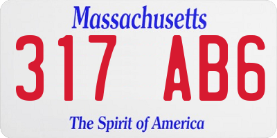 MA license plate 317AB6
