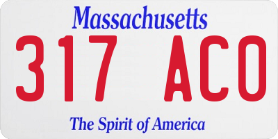 MA license plate 317AC0