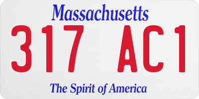 MA license plate 317AC1