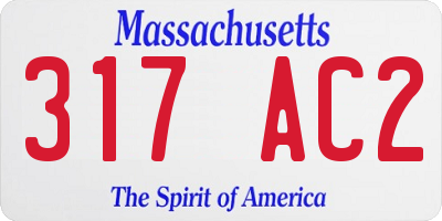 MA license plate 317AC2