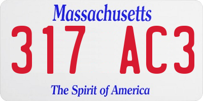 MA license plate 317AC3