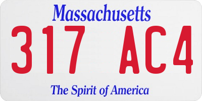 MA license plate 317AC4