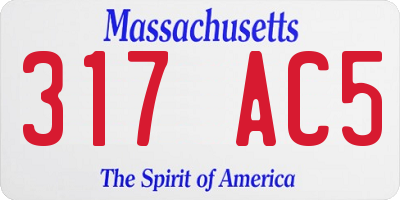 MA license plate 317AC5