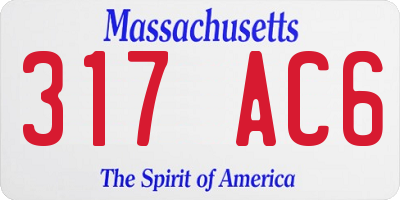MA license plate 317AC6