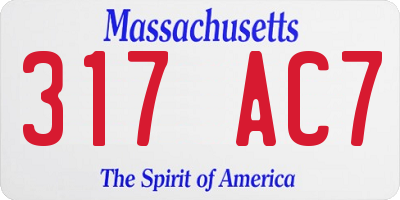 MA license plate 317AC7
