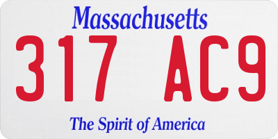 MA license plate 317AC9