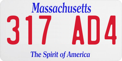 MA license plate 317AD4