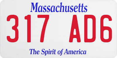 MA license plate 317AD6
