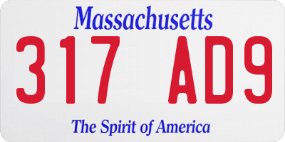 MA license plate 317AD9