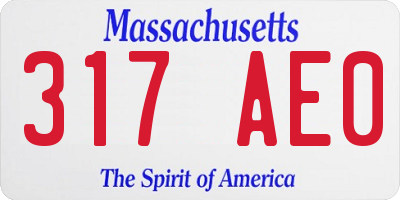 MA license plate 317AE0