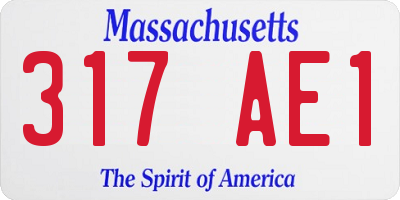 MA license plate 317AE1