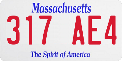 MA license plate 317AE4