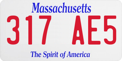 MA license plate 317AE5