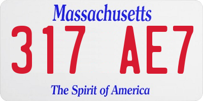 MA license plate 317AE7